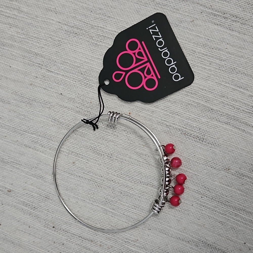 NEW Paparazzi All Roads Lead to Roam Pink Beads Bangle Bracelet